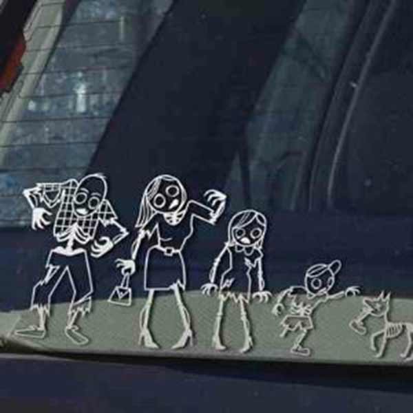 Zombie Family Window Stickers
