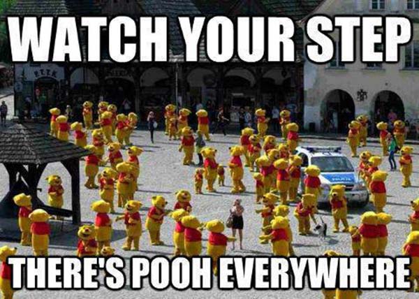 Watch your step.  There's Pooh everywhere.