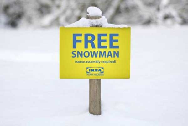 Free Snowman (some assembly required) from IKEA
