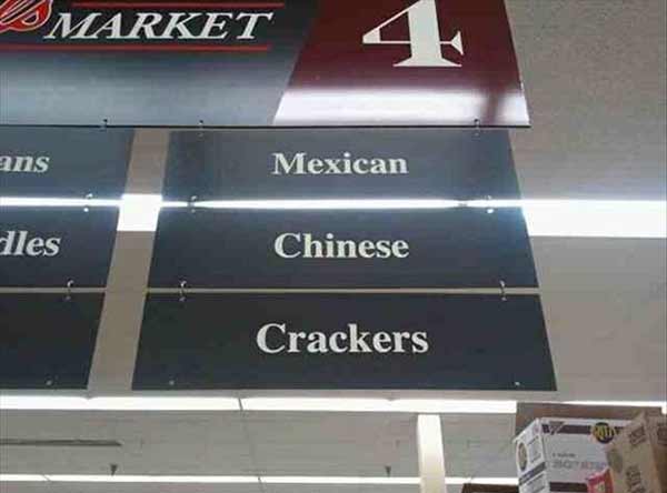 Supermarket: Mexican, Chinese, Crackers