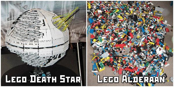 LEGO Star Wars  1) Lego Death Star  2) Lego Alderaan