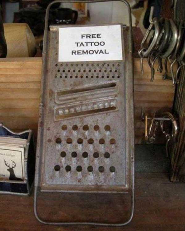 Free Tattoo Removal - The Common Kitchen Grater