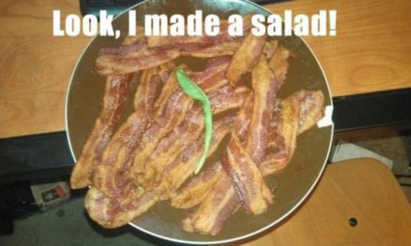 Bacon with a sprig of green: "Look, I made a salad!"