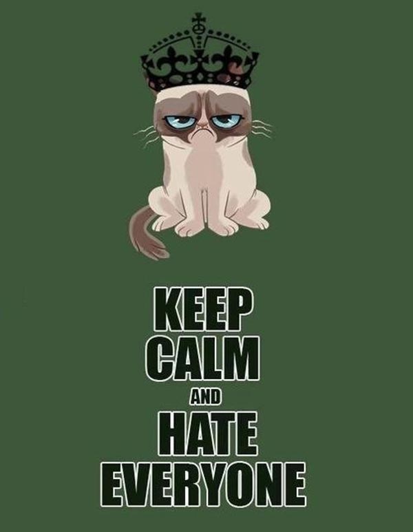 Grumpy Cat: "Keep Calm and Hate Everyone"