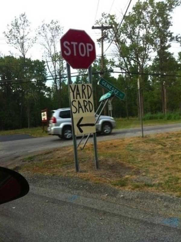 Yard Sale Sign? Yard Sard!