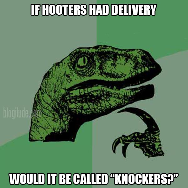 If Hooter's had delivery, would it be called "Knockers?"