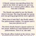 The Blonde Speeder and the Blonde Cop