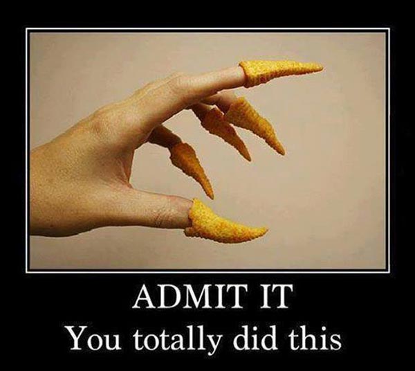 Bugles Snacks as Fingernails: Admit it. You totally did this.