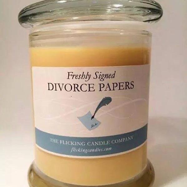 Yankee Candle: "Freshly Signed Divorce Papers"  The Flicking Candle Company