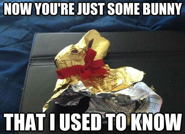 Chocolate Easter Bunny: Now You're Just Some Bunny That I Used 6o Know