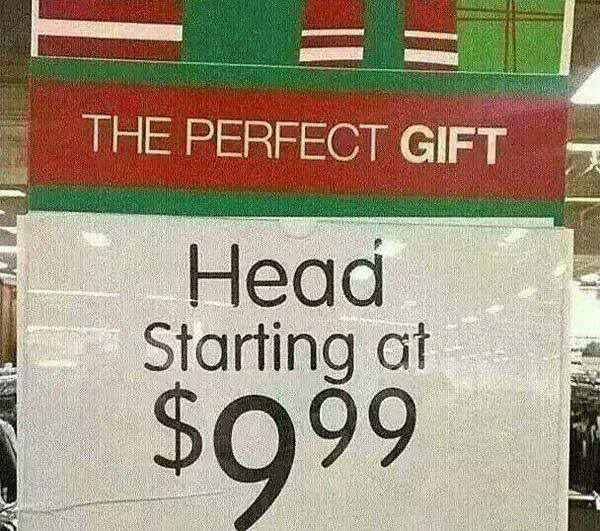 Target Ad: "The Perfect Gift - Head starting at $9.99"